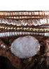 Boho Bracelet, RH 5 Layers Leather Wrap Bracelet, Natural Stones, Snow White
